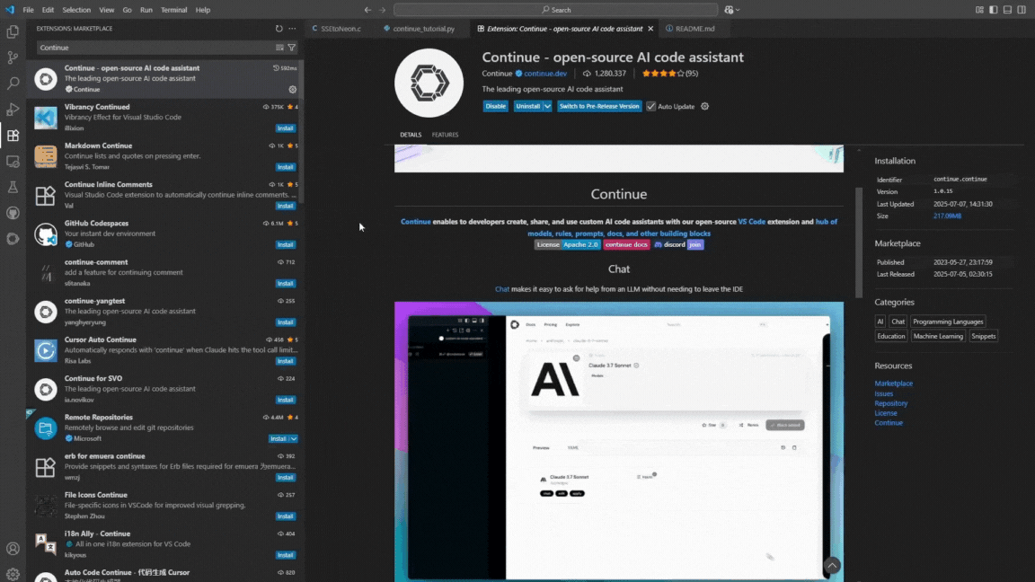How to setup Continue